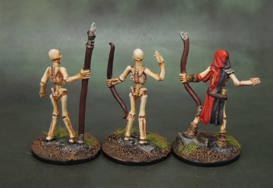 Reaper Bones 77244 Skeleton Warrior Spearman, 77237 Skeleton Guardian Archer, 77245 Skeleton Warrior Archer