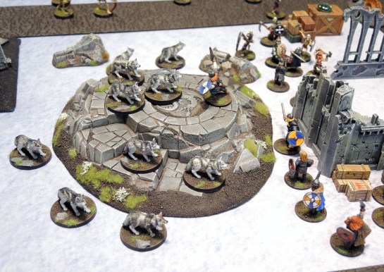 Monolith Games Conan board game Giant Wolves, Urbanmatz Snow Territory game Mat, 28mm Vikings, Wargames Foundry