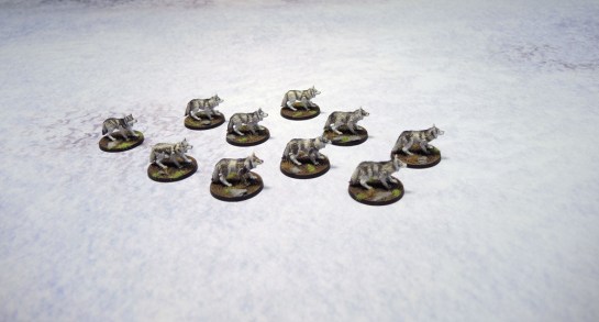 Monolith Games Conan board game Giant Wolves, Urbanmatz Snow Territory game Mat