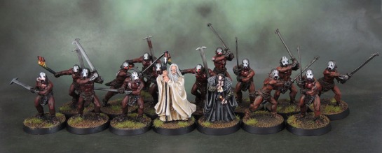Saruman the White and Gríma Wormtongue. Uruk-Hai Berserkers of Isengard - Lord of the Rings: SBG