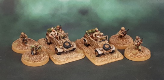 15mm Flames of War DAK Status Markers & Kübelwagen - Battlefront Miniatures