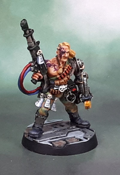 Necromunda 1995, Bounty Hunter with Bionic Arm and Chainsword, Gary Morley, 1995-6