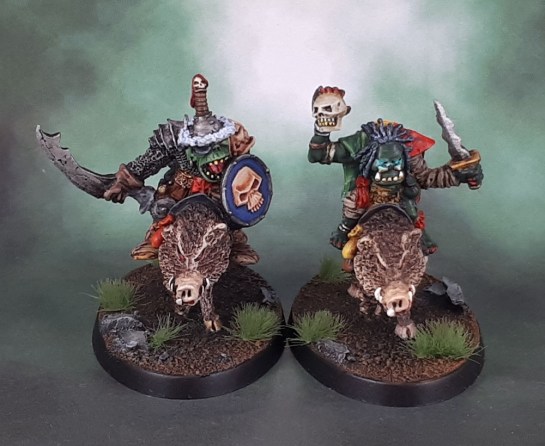 Oldhammer Orc Shaman and General (1988, Kev Adams)
