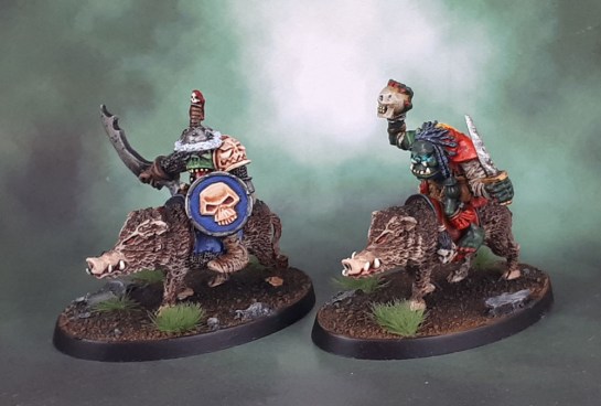 Oldhammer Orc Shaman and General (1988, Kev Adams)