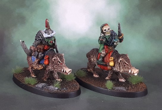 Oldhammer Orc Shaman and General (1988, Kev Adams)