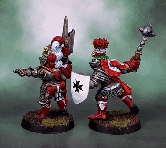 Reiksgard Foot Knights, Marauder Miniatures MM65 Reiksgard Knights, Empire Imperial Command Groups Hero with Halberd 2