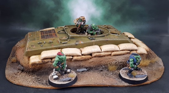 "Dug-In Tank Hull" Mostly-Scratchbuilt Scenery
