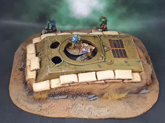"Dug-In Tank Hull" Mostly-Scratchbuilt Scenery