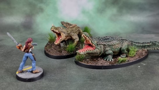 Reaper Bones Black 44068: Hornslasher, 77670: Dire Crocodile, 50153: Berkeley, Zombie Survivor