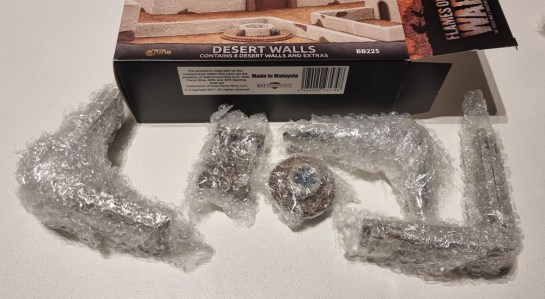 15mm Terrain Unboxing Review: Flames of War Battlefield in a Box - Desert Walls (Gale Force Nine BB225) 1/100, 1:100 Wargaming Terrain
