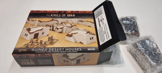 15mm Terrain Unboxing Review: Flames of War Battlefield in a Box - Ruined Desert Houses (Gale Force Nine BB230) 1/100, 1:100 Wargaming Terrain