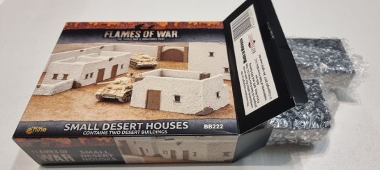 15mm Terrain Unboxing Review: Flames of War Battlefield in a Box - Small Desert Houses (Gale Force Nine BB222) 1:100, 1/100 scale, Battlegroup, What a Tanker Terrain