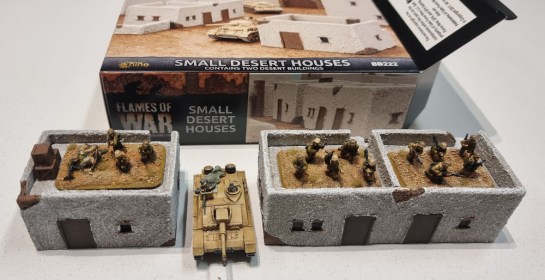 15mm Terrain Unboxing Review: Flames of War Battlefield in a Box - Small Desert Houses (Gale Force Nine BB222) 1:100, 1/100 scale, Battlegroup, What a Tanker Terrain