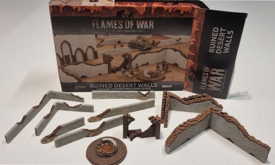 15mm Terrain Unboxing Review: Flames of War Battlefield in a Box - Ruined Desert Walls (Gale Force Nine BB229) 1/100, 1:100 Wargaming Terrain, What a Tanker, Battlegroup