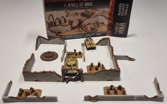 15mm Terrain Unboxing Review: Flames of War Battlefield in a Box - Ruined Desert Walls (Gale Force Nine BB229) 1/100, 1:100 Wargaming Terrain, What a Tanker, Battlegroup