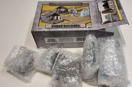 15mm Terrain Unboxing Review: Flames of War Battlefield in a Box - Ruined Buildings (Gale Force Nine BB199) 1/100, 1:100 Wargaming Terrain, What a Tanker, Battlegroup