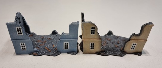 Flames of War Battlefield in a Box - Ruined Buildings (Gale Force Nine BB199) 1/100, 1:100 Wargaming Terrain, What a Tanker, Battlegroup