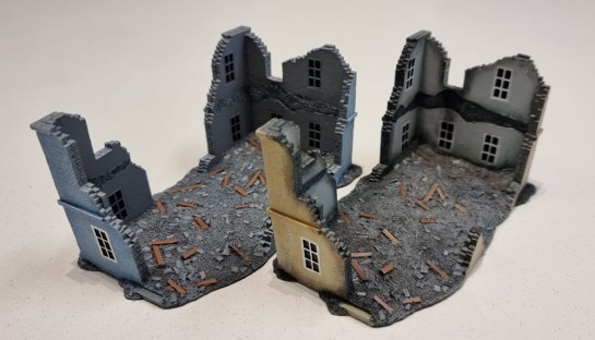 Flames of War Battlefield in a Box - Ruined Buildings (Gale Force Nine BB199) 1/100, 1:100 Wargaming Terrain, What a Tanker, Battlegroup