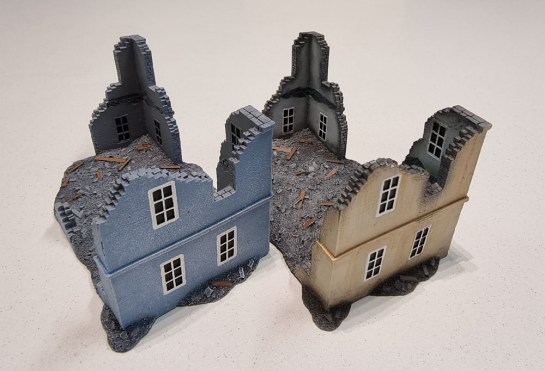 Flames of War Battlefield in a Box - Ruined Buildings (Gale Force Nine BB199) 1/100, 1:100 Wargaming Terrain, What a Tanker, Battlegroup