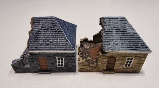 Flames of War Battlefield in a Box - Ruined Buildings (Gale Force Nine BB199) 1/100, 1:100 Wargaming Terrain, What a Tanker, Battlegroup