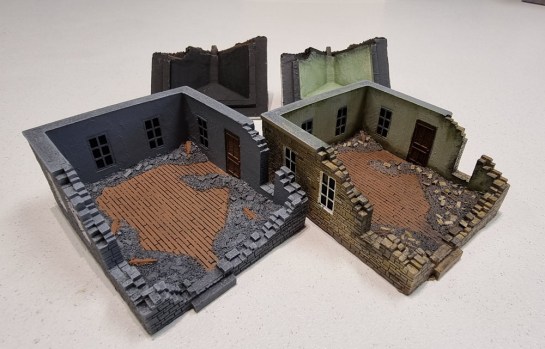 Flames of War Battlefield in a Box - Ruined Buildings (Gale Force Nine BB199) 1/100, 1:100 Wargaming Terrain, What a Tanker, Battlegroup