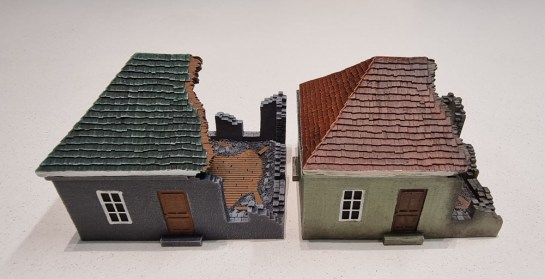 Flames of War Battlefield in a Box - Ruined Buildings (Gale Force Nine BB199) 1/100, 1:100 Wargaming Terrain, What a Tanker, Battlegroup