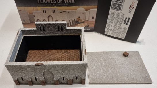 15mm Terrain Unboxing Review: Flames of War Battlefield in a Box - Large Desert Building (Gale Force Nine BB223) 1/100, 1:100 Wargaming Terrain, What a Tanker, Battlegroup