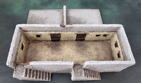 15mm Flames of War Battlefield in a Box - Small Desert Houses - Weathered & Repainted (BB222)