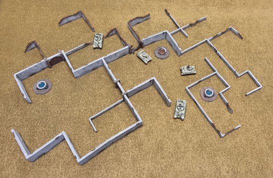 15mm Flames of War Battlefield in a Box – Desert Walls, Ruined Desert Walls - Weathered &amp; Repainted (BB223, BB229)