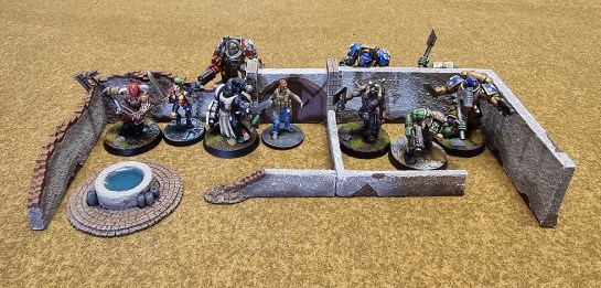 15mm Flames of War Battlefield in a Box – Desert Walls, Ruined Desert Walls - Weathered &amp; Repainted (BB223, BB229)