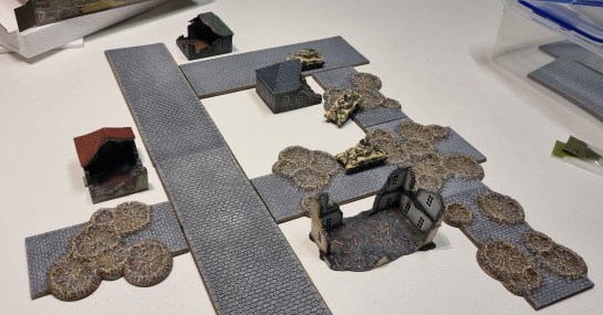 15mm Terrain Unboxing Review: Flames of War Battlefield in a Box - Cratered Cobblestone Roads (Gale Force Nine BB142), 1:100, 1/100, What a Tanker, Battlegroup, Team Yankee World War III
