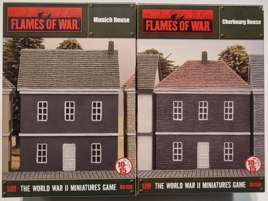 Flames of War Battlefield in a Box - Cherbourg House (BB157) & Munich House (BB159), 15mm, 1:100, 1/100 buildings, What a Tanker, Battlegroup, Team Yankee