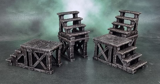Archon Studios Dungeons and Lasers: Woodhaven - "Wooden Town Stairs Set"