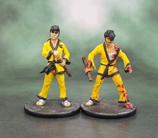 Zombicide Survivors “Cardboard Tube Samurai” and “Union Worker #42”