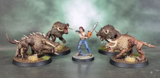 Citadel Chaos Warhounds, Reaper Miniatures 50153 Berkeley Zombie Survivor