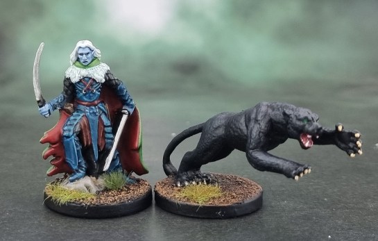 D&D Heroes: The Legend of Drizzt - Drizzt Do'Urden, Drow Ranger & Guenhwyvar the Panther Miniature