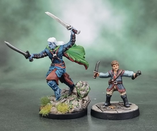 Dungeons & Dragons Heroes Gale Force Nine GF9 D&D Collectors Series - Drizzt Do'Urden, Drow Ranger & Regis, Halfling Rogue