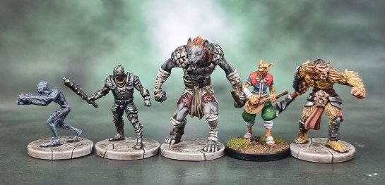 Dungeons and Dragons Miniature Figures D&D Temple of Elemental Evil – Gnoll, Bugbear, Earth Cult Warrior, Doppelganger, Birdsong Tabaxi Bard