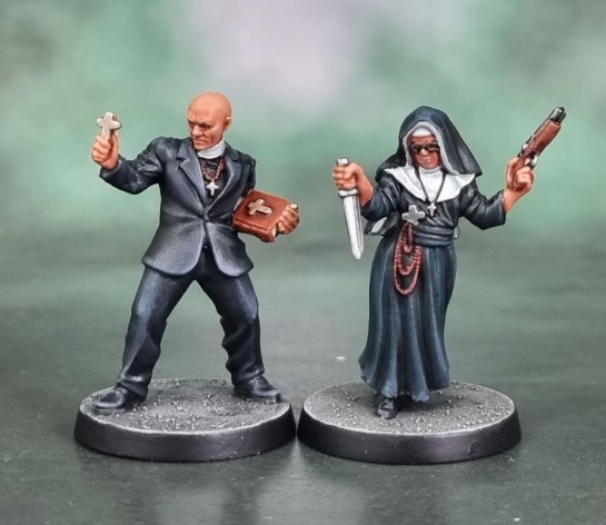 Cthulhu: Death May Die Miniatures - Father Luke, Sister Beth, Cthulhu Investigators