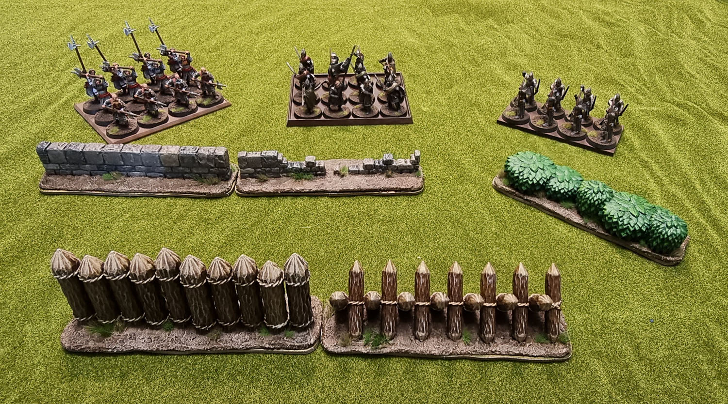 A Song of Ice and Fire TMG terrain, ASOIAF terrain STL 3d prints TwoRoads, hedges, walls, broken walls, palisades, cheval de frise