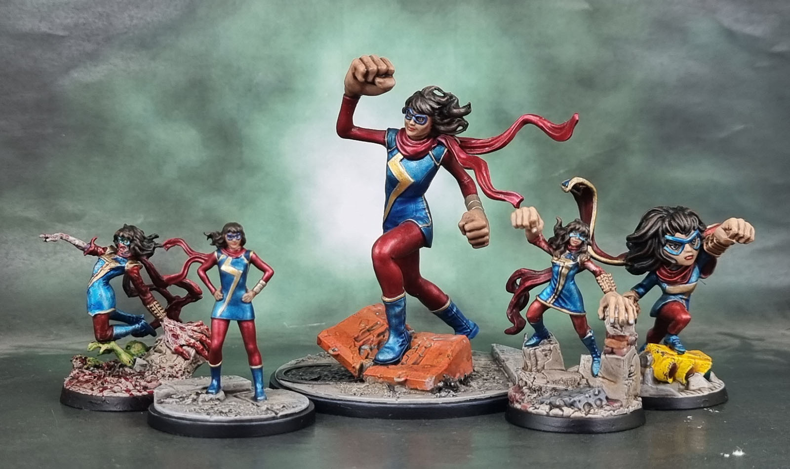 Marvel United, Marvel Crisis Protocol, Marvel Zombies, CMON, Ms.Marvel Painted Miniature Figure