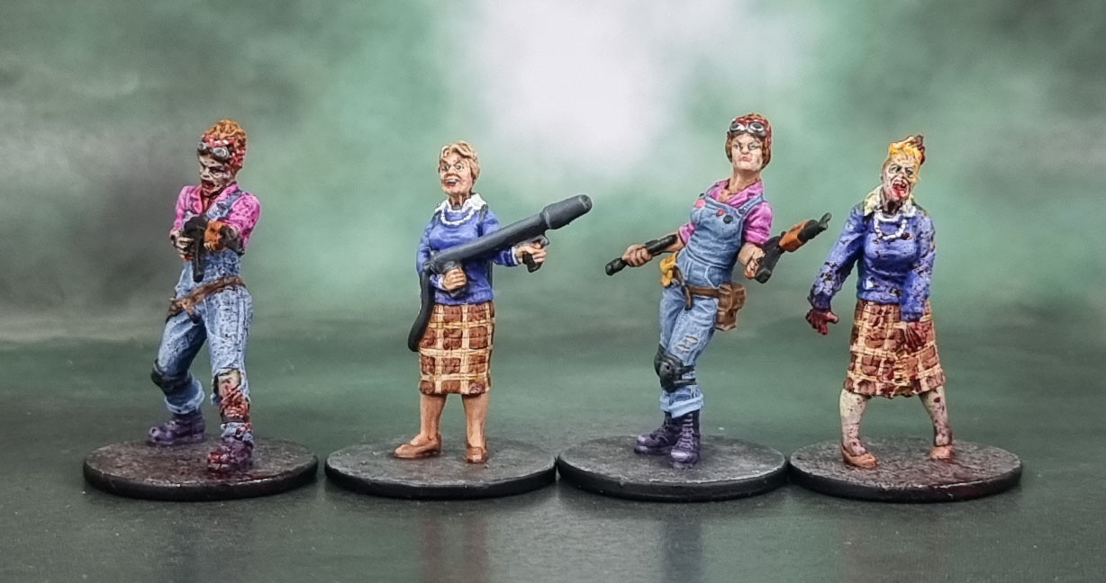 Zombicide Survivors & Zombivors Louise (Rue Morgue) & "Rose" (Not-Angela Lansbury as Jessica Fletcher from Murder She Wrote)