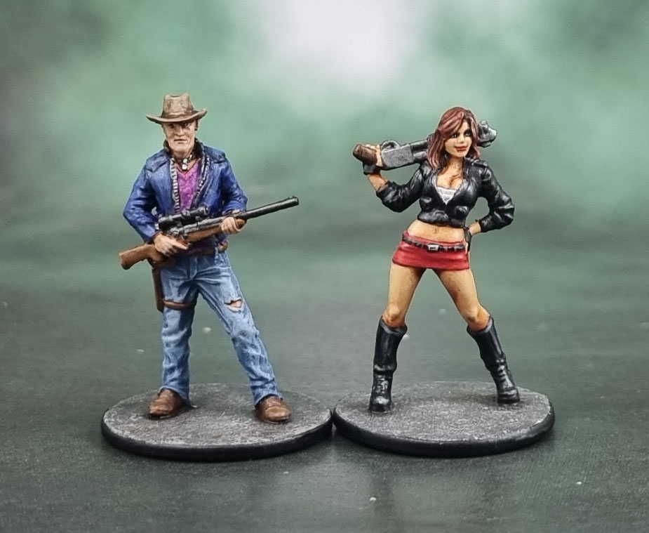 Zombicide Survivor & Zombivor "Ralph", Woody Harrelson, Tallahassee, "Lea", Emma Stone, Wichita, Zombieland,