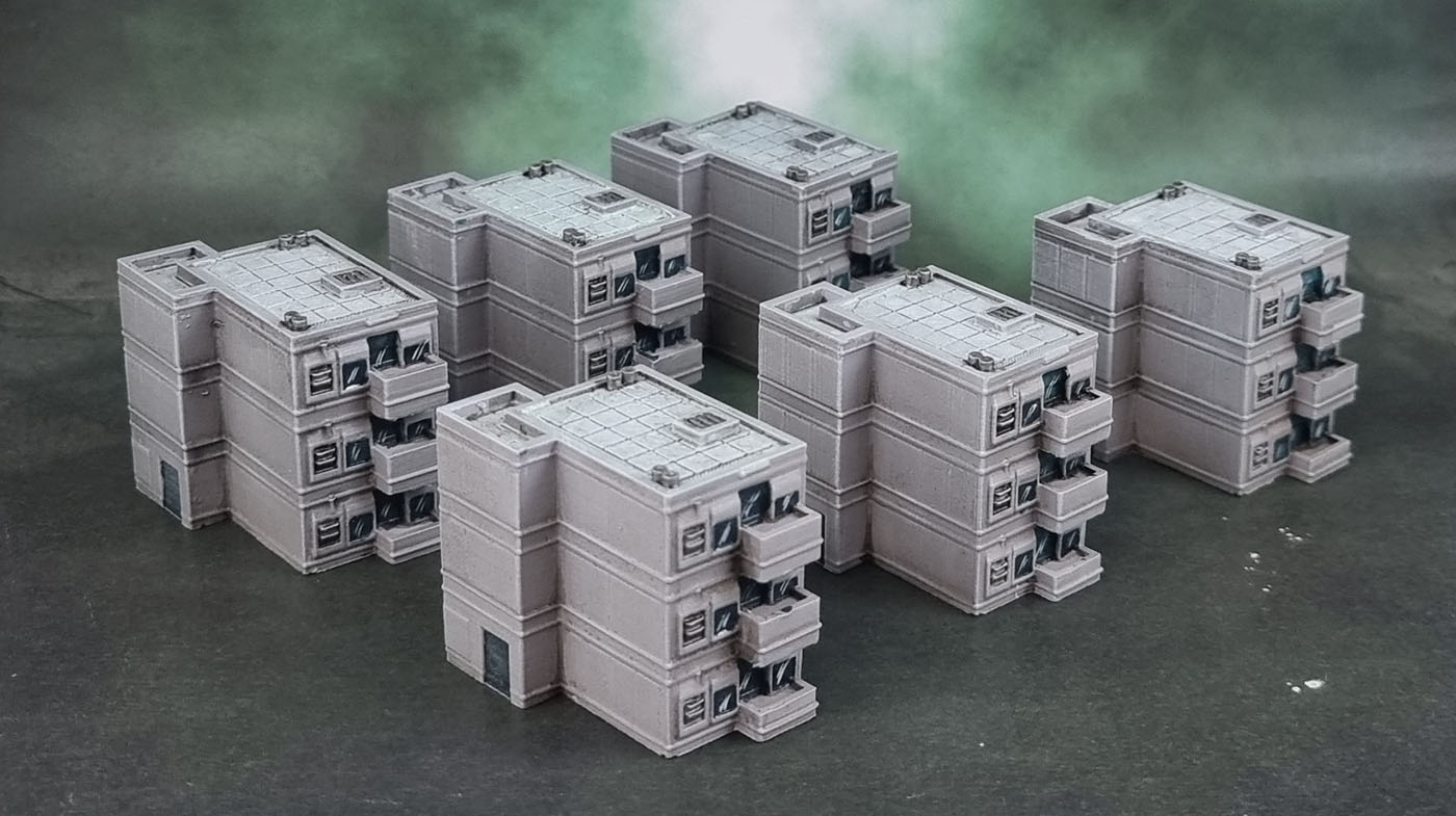 MillerBro's 1/100 scale Low Detail Building 3D Prints: "100Barracks1"