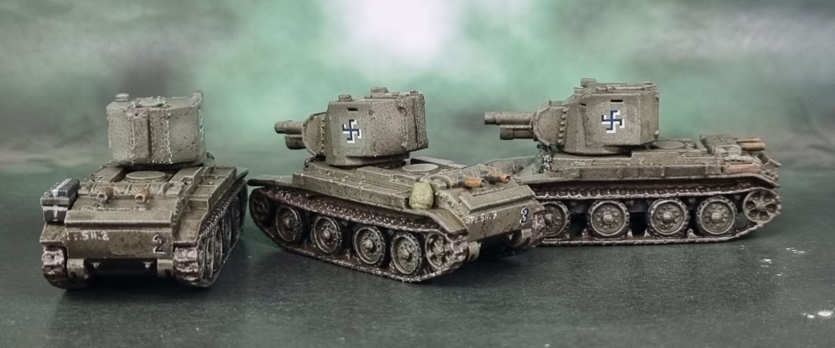 BT-42 Assault Gun Platoon for Flames of War Mid-to-Late War Finnish Forces in 15mm/1:100 (Battlefront Miniatures FI010 with TigerAce1945 Printed Turrets)
