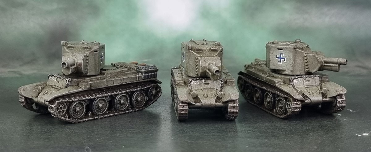 BT-42 Assault Gun Platoon for Flames of War Mid-to-Late War Finnish Forces in 15mm/1:100 (Battlefront Miniatures FI010 with TigerAce1945 Printed Turrets)