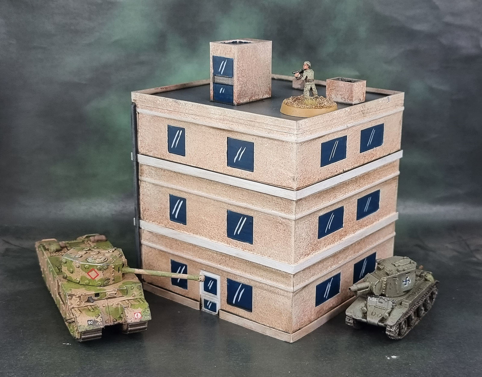 MillerBro's 1/100 scale Low Detail Building 3D Prints: "100apartment3level"