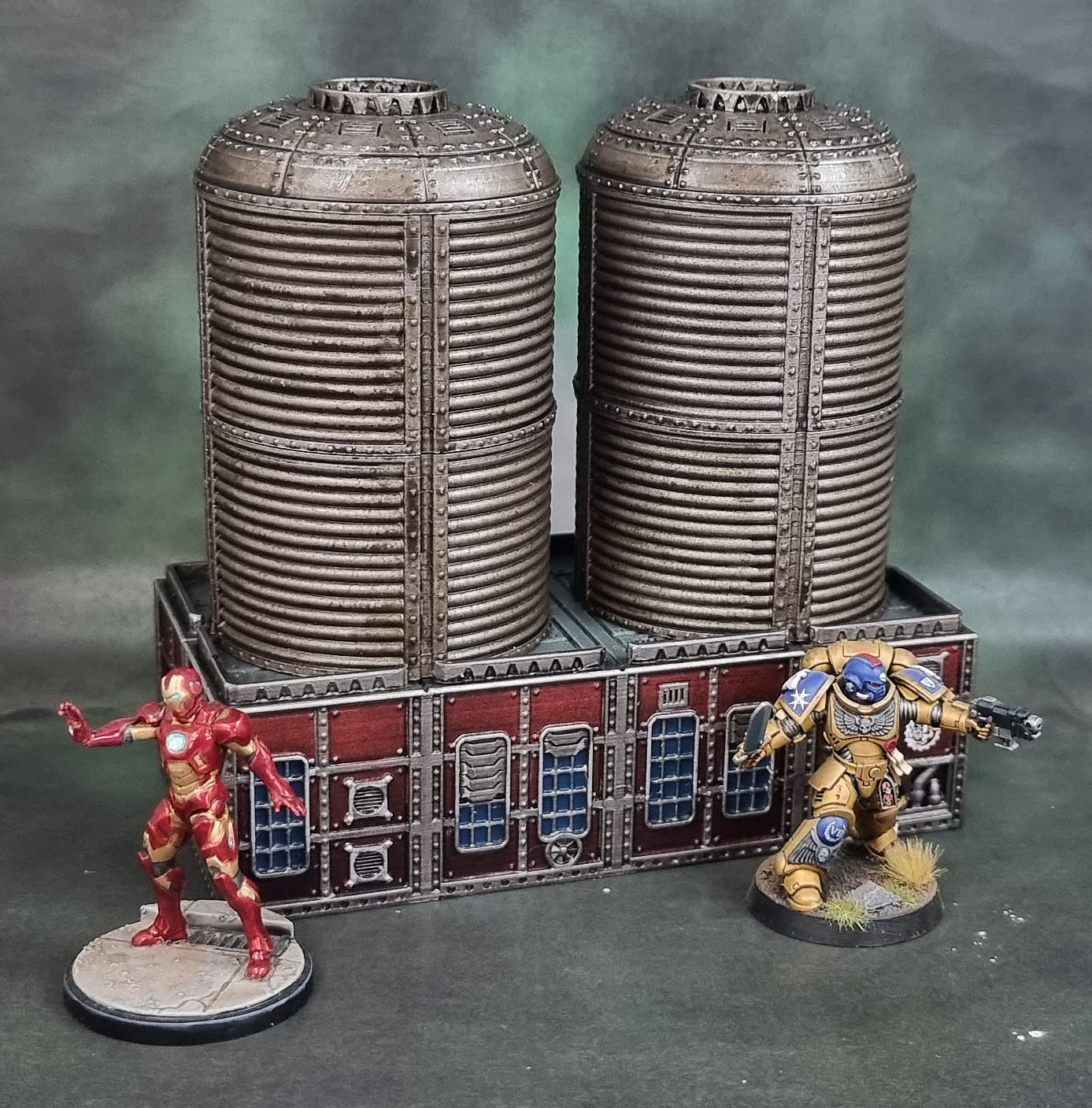 Fabricator's Lair Epic Sector: Industry 3D Prints: 2x4 Medium Building + 2x 2x2 Silos