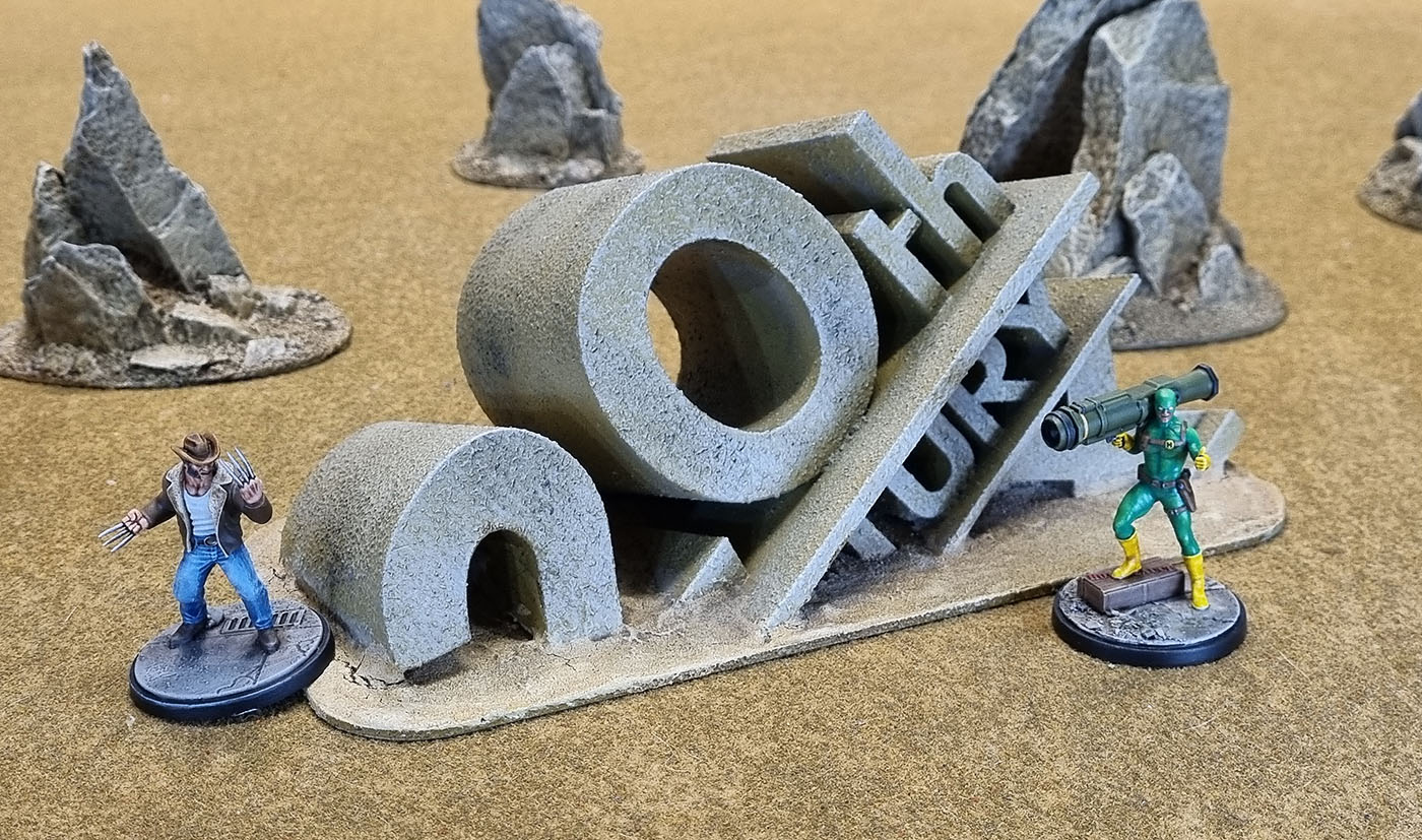 Marvel Crisis Protocol Terrain 3D Print: Wrecked 20th Century Fox Logo (Isekai Heavy Industries)